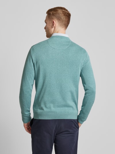 Tom Tailor Regular fit gebreide pullover met V-hals Mintgroen - 5