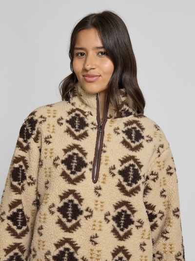 B.Young Fleecepullover met opstaande kraag, model 'Cillan Pile Jacket' Beige gemêleerd - 3