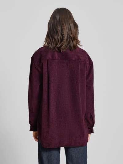 0039 Italy Bluzka koszulowa z listwą guzikową model ‘BETTY’ Bordowy 5