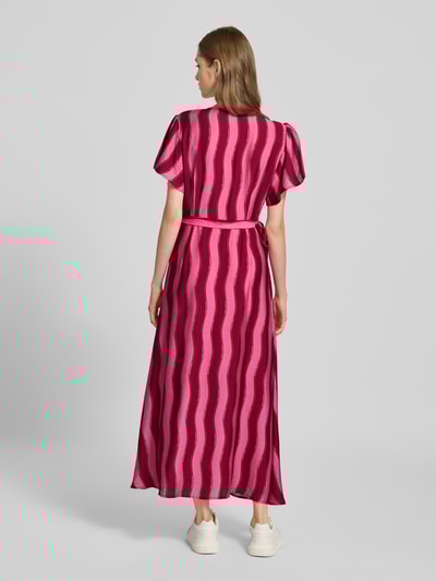 Colourful Rebel Wikkeljurk met strikceintuur, model 'Ava' Felroze - 5