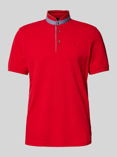 bugatti Regular Fit Poloshirt mit Stehkragen Rot 1