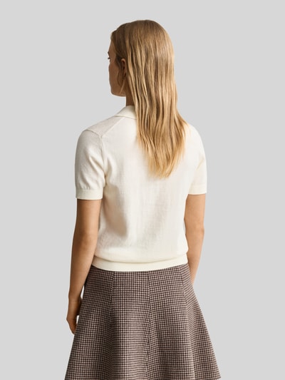 GANT Koszulka polo o kroju regular fit z mieszanki bawełny i kaszmiru Złamany biały 5