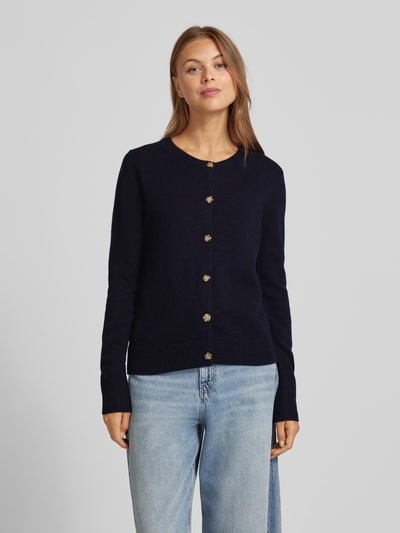 Christian Berg Woman Kardigan z okrągłym dekoltem i zapięciem na guziki Ciemnoniebieski 4