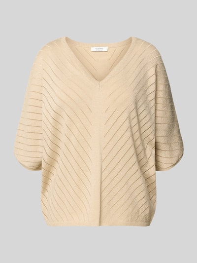 B.Young Strickshirt aus Effektgarn mit V-Ausschnitt Gold 2