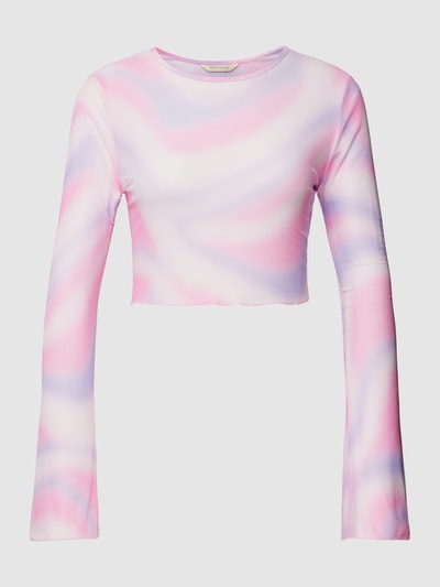 REVIEW Longsleeve Holo Mesh Crop Top Pink 2