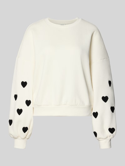 ONLY Regular Fit Sweatshirt aus Baumwoll-Mix Modell 'MACY' Offwhite 1