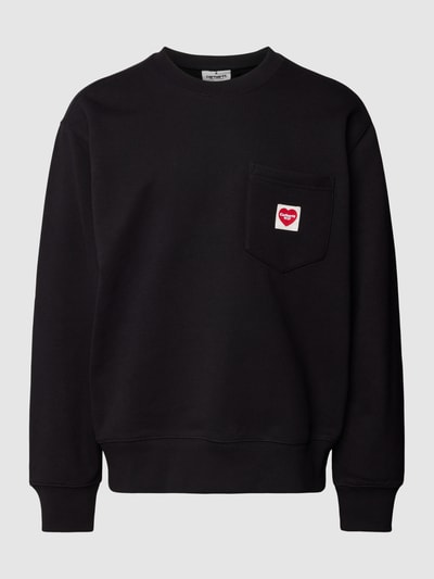 Carhartt Work In Progress Sweatshirt mit Label-Patch Modell 'HEART' Black 2