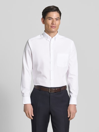 OLYMP Modern fit zakelijk hemd van katoen met button-downkraag Wit - 4