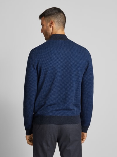 BOSS Gebreide pullover met labeldetail, model 'Eltorino' Marineblauw - 5