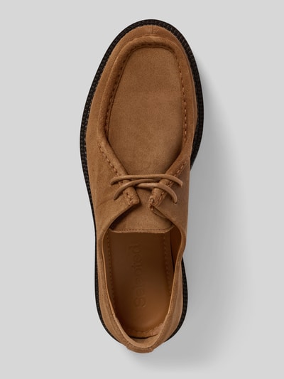 Selected Homme Schnürschuhe aus echtem Veloursleder Modell 'HECTOR' Cognac 3