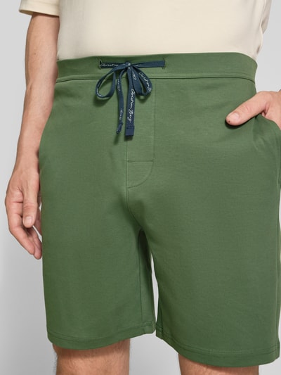 Christian Berg Men Regular fit sweatshorts met tunnelkoord Donkergroen - 3