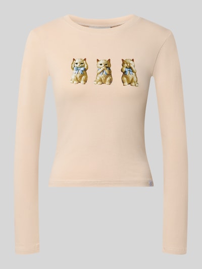 DAISY STREET Langarmshirt mit Katzenmotiv-Print CRUSH TEE Ecru 1