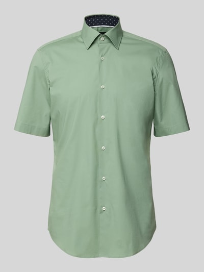 BOSS Koszula biznesowa o kroju regular fit z rękawami o dł. 1/2 model ‘Joe’ Zielony 2