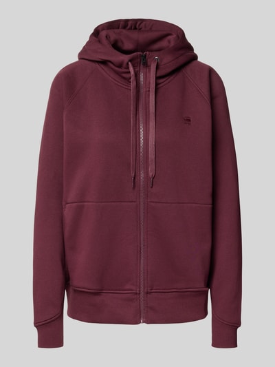G-Star Raw Regular fit sweatjack met logoprint, model 'Premium' Bordeaux - 2