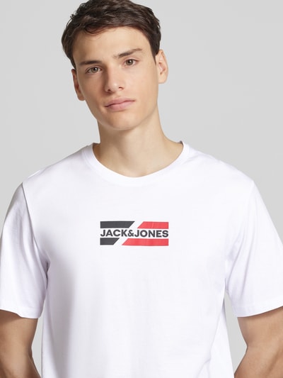 Jack & Jones T-shirt z nadrukiem z logo model ‘CORP’ Biały 3