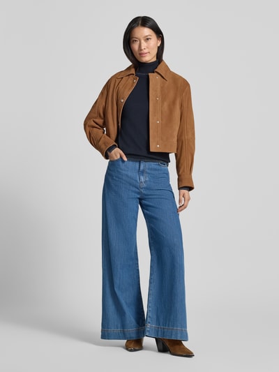 Liu Jo White Slim fit shirt met lange mouwen van viscosemix model 'MAGLIA CHIUSA' Donkerblauw - 1