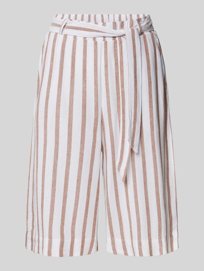 FREE/QUENT Bermudy z wpuszczanymi kieszeniami w stylu francuskim model ‘LAVISCO’ Jasnobrązowy 2