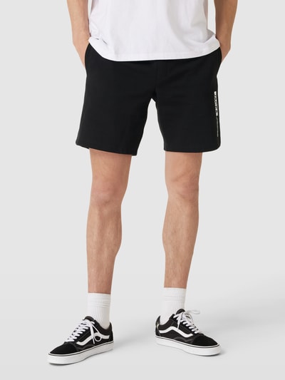 JACK & JONES Szorty z dzianiny dresowej z nadrukiem z logo Czarny 4