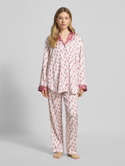 Christian Berg Woman Relaxed Fit Pyjama-Oberteil mit Viskose-Anteil und Reverskragen Rosa 1