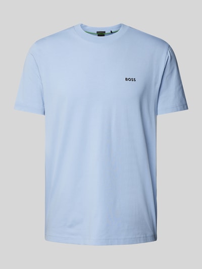 BOSS Green T-shirt met labelapplicatie, model 'Tee' Lichtblauw - 2