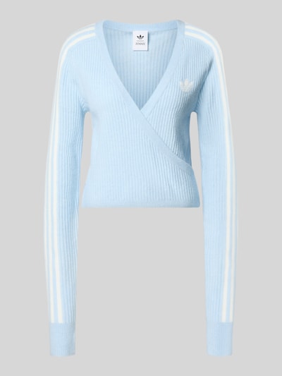adidas Originals Nowoczesny krój regular fit sweter z bocznymi paskami Jasnoniebieski 1