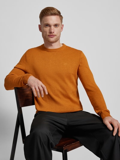 Tom Tailor Pullover mit Rundhalsausschnitt aus reiner Baumwolle Dunkelgelb 3