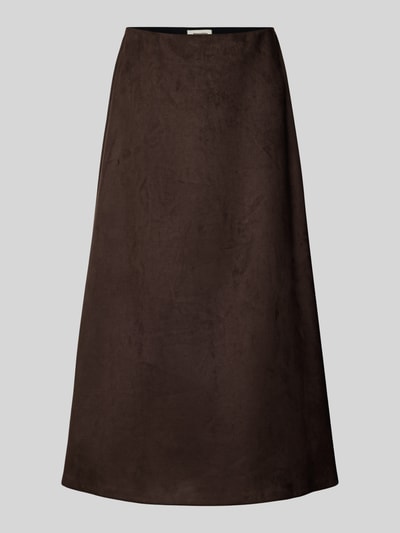 Drykorn Midirok in leerlook, model 'Sally' Chocoladebruin - 2