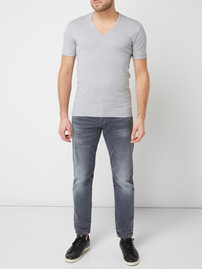 G-Star Raw Slim fit T-shirt van biologisch katoen  Middengrijs gemêleerd - 1