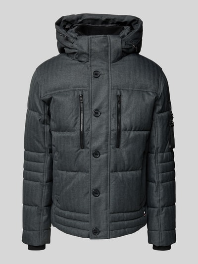 Tom Tailor Gewatteerd regular fit jack met afneembare capuchon Antraciet - 2