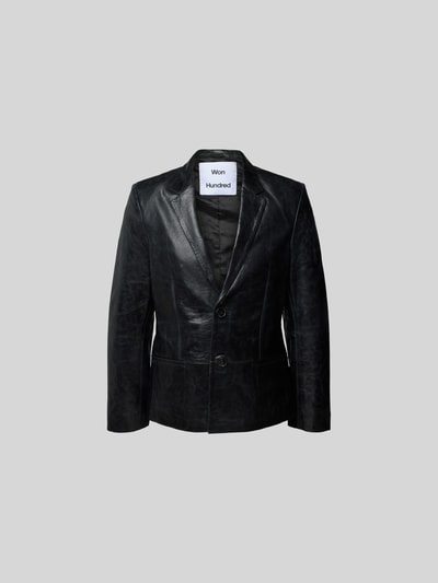 WON HUNDRED Blazer aus echtem Leder mit Reverskragen Black 2