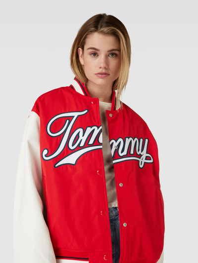 Tommy Jeans College-Jacke mit Label-Stitching Modell 'LETTERMAN' Hellrot 3