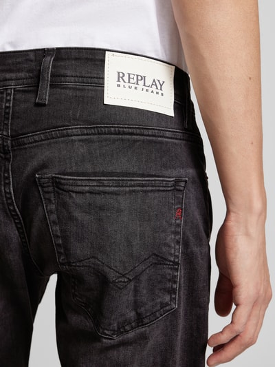 Replay Straight Fit Jeans im 5-Pocket-Design Modell 'GROVER' Anthrazit 3