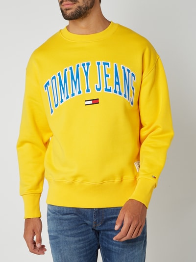 Tommy Jeans Sweatshirt mit Logo Stickerei hellgelb online kaufen