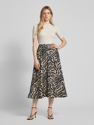 MSCH Copenhagen Midirok met dierenprint, model 'Felixie' Lichtbruin - 1