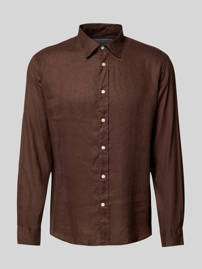 SELECTED HOMME Loose Fit Freizeithemd aus reinem Leinen Modell 'REGKYLIAN' Dunkelbraun 2