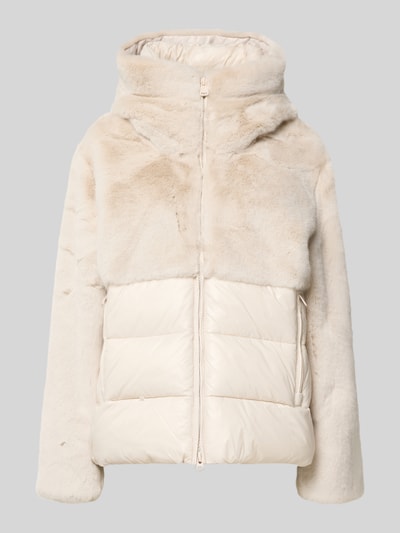 Blauer USA Kurtka pikowana z obszyciem sztucznym futrem model „FANEVIL” Gliniany 2