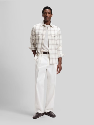 BOSS Relaxed Fit Hemdjacke aus Woll-Mix Modell 'C-OWEN-K-2PP-263' Offwhite 1