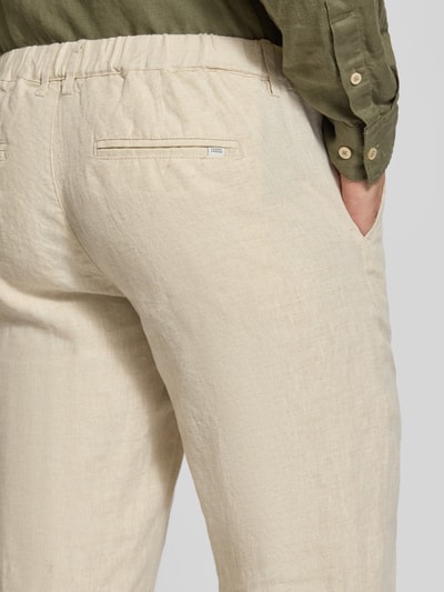 Casual Friday Regular Fit Leinenhose mit Gürtelschlaufen Modell 'Pandrup' Beige 3