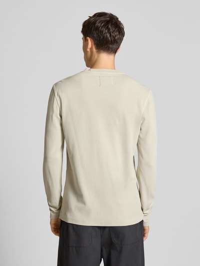Superdry Longsleeve mit Strukturmuster und Knopfleiste Beige 5