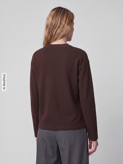 s.Oliver RED LABEL Relaxed Fit Sweatshirt aus Baumwoll-Mix Dunkelbraun 5