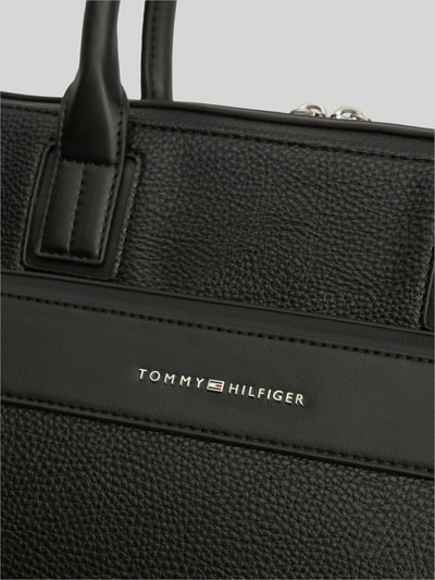 Tommy Hilfiger Torba na laptop z taśmą do mocowania na walizce i z napisem z logo BLACK 3
