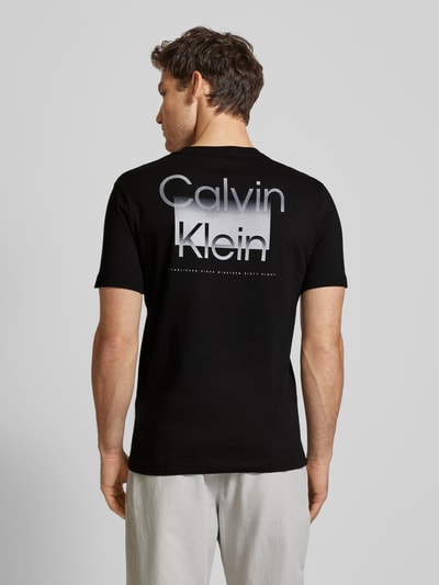 CK Calvin Klein T-Shirt mit Label-Print Modell 'ENLARGED' Black 5