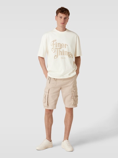 Pegador Oversized T-Shirt aus Baumwolle mit Label-Detail Modell 'Kirk' Sand 1