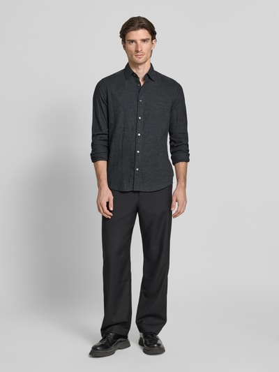 Marc O'Polo Shaped fit vrijetijdsoverhemd van puur katoen Antraciet gemêleerd - 1