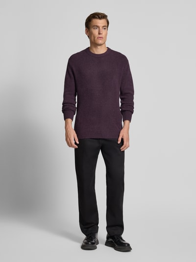 Strellson Regular fit gebreide pullover met wol, model 'BOSSE-R' Aubergine - 1