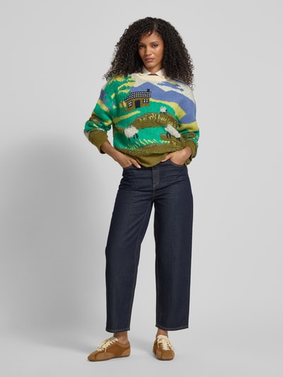 Jake*s Casual Strickpullover im Allover-Look Ecru 1