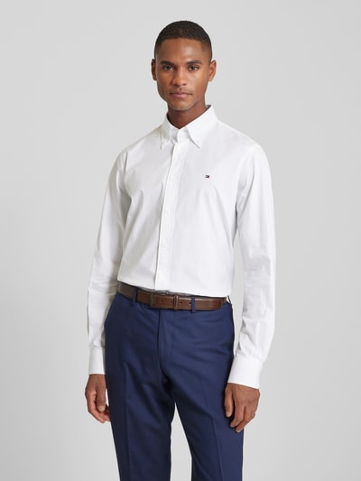 Tommy Hilfiger Regular Fit Business-Hemd mit Knopfleiste Weiss 4