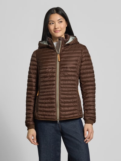 camel active Slim Fit Steppjacke mit Zweiwege-Reißverschluss Dunkelbraun 4