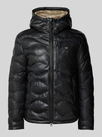 Blauer USA Kurtka skórzana z naszywką z logo model ‘DROHAN’ Czarny 2
