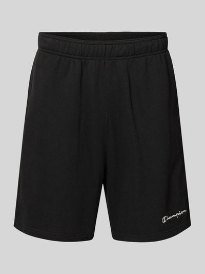 Productfoto, Shorts met elastische tailleband en label-stitching van CHAMPION in zwart, katoenmix, regular fit, taillewijdte 43 cm, binnenbeenlengte 17 cm